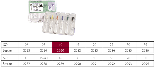 VDW K-Reamer 25 mm nr. 10, 6 stk.