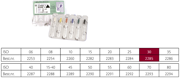 VDW K-Reamer 25 mm nr. 30, 6 stk.