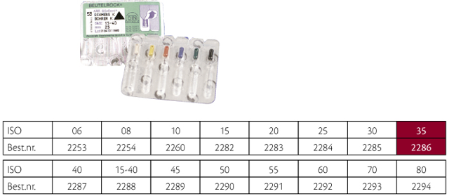 VDW K-Reamer 25 mm nr. 35, 6 stk.