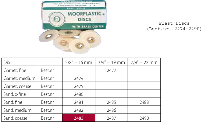 Plast Discs 5/8 sand coarse, 50 stk.
