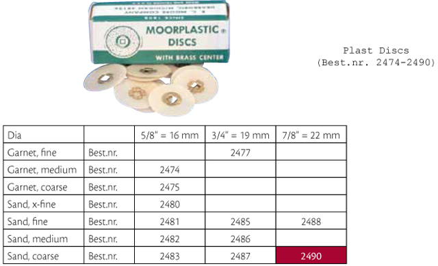 Plast Discs 7/8 sand coarse, 12x50 stk.