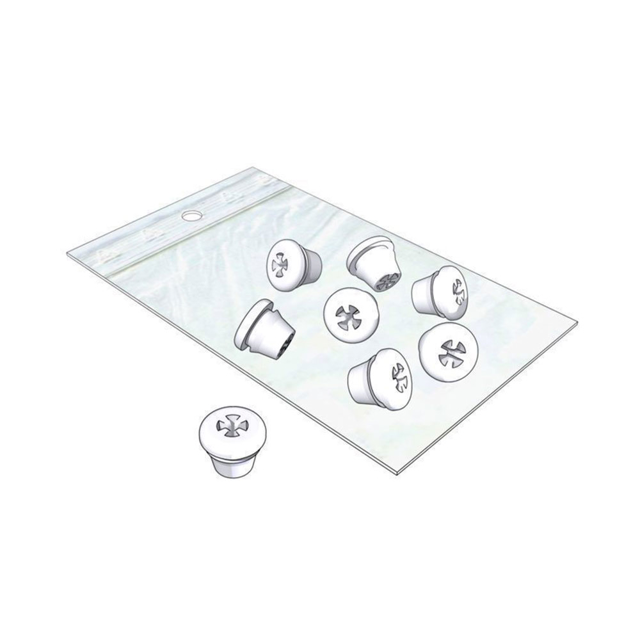 Silicone Plugs, hvid, 8 stk.