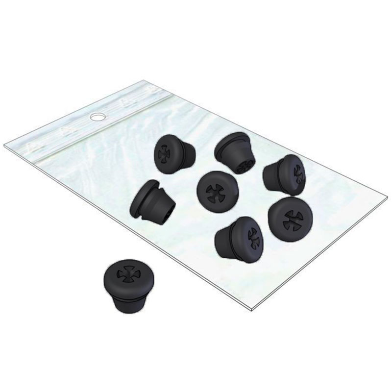 Silicone Plugs, sort, 8 stk.