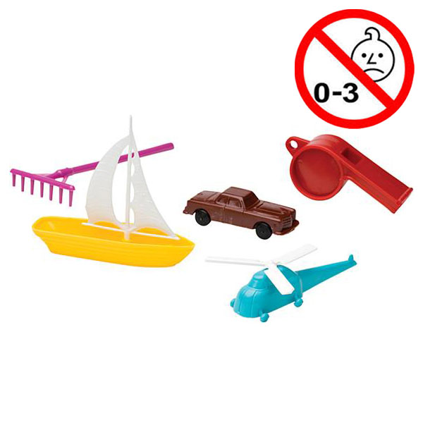 Legetøj, ass. med skibe, fly, ringe, 150 stk.