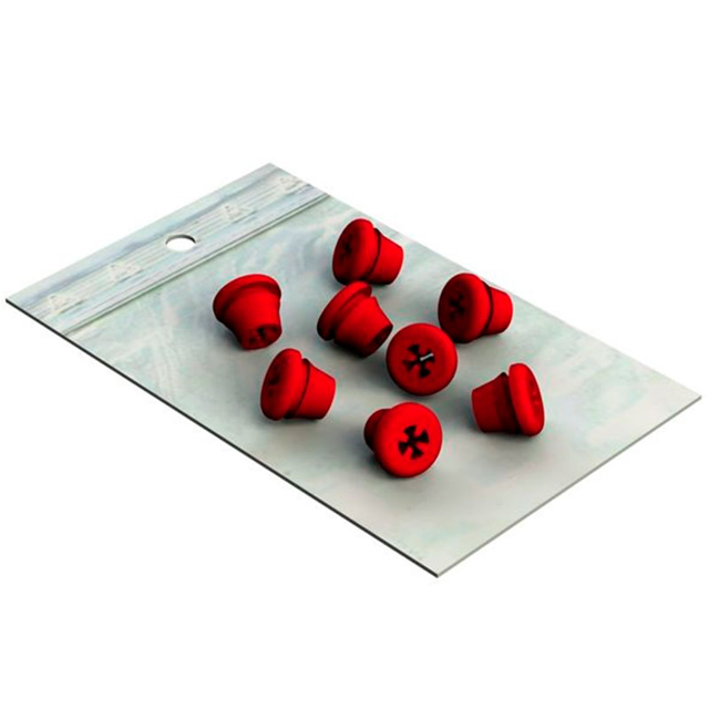 Silicone Plugs, rød, 8 stk.
