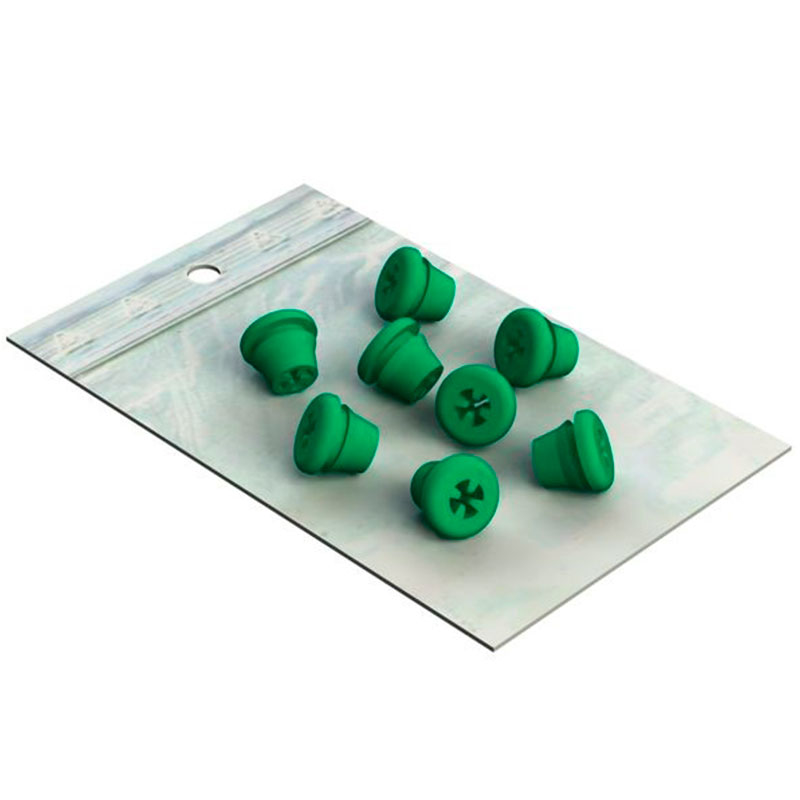 Silicone Plugs, grøn, 8 stk.