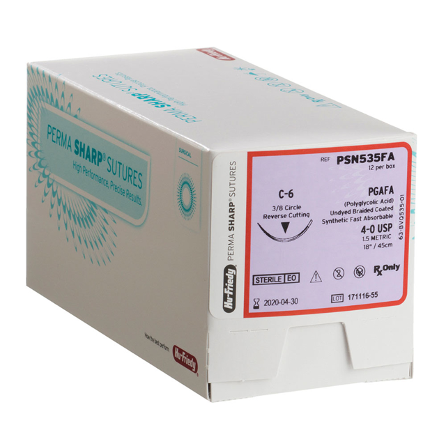 Hu-Friedy sutur PGA FA 5-0 C-3 nål 12 stk