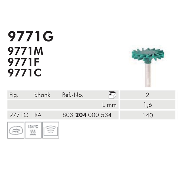 Meisinger polerere spiralhjul RA 9771G/140 grøn, 2 stk