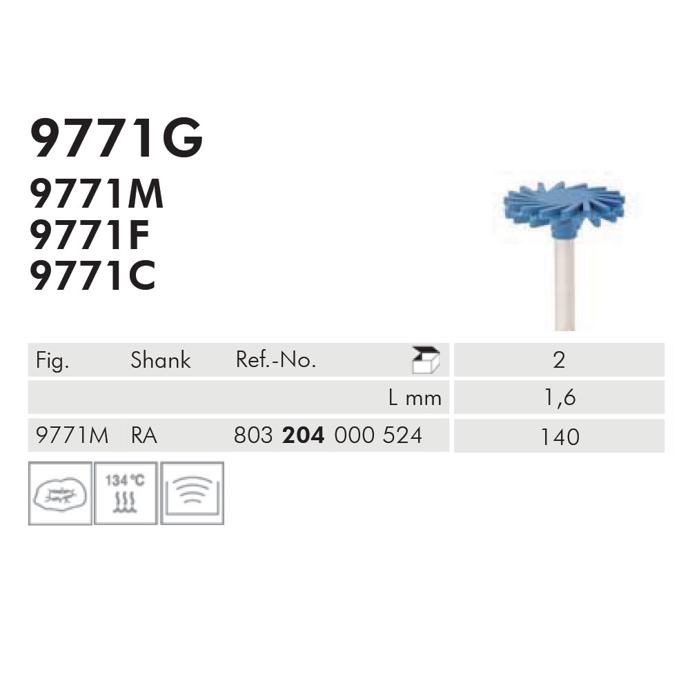 Meisinger polerere spiralhjul RA 9771M/140 blå, 2 stk