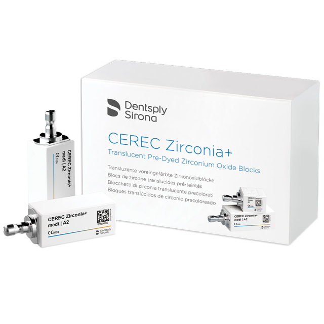 Cerec Zirconia+ blokke, Medi A2, 3 stk 