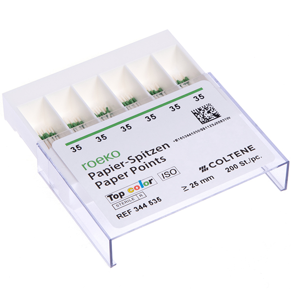Roeko Top color paperpoints nr. 35, 200 stk.