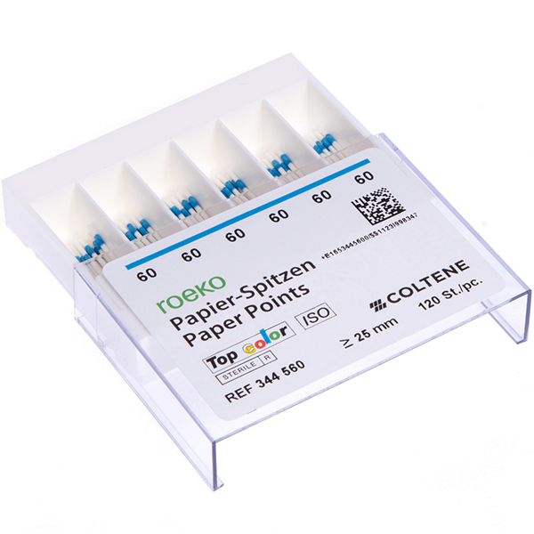 Roeko Top color paperpoints nr. 60, 120 stk.