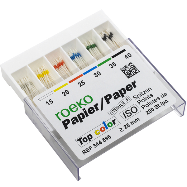 Roeko Top color paperpoints nr. 15-40, 200 stk.