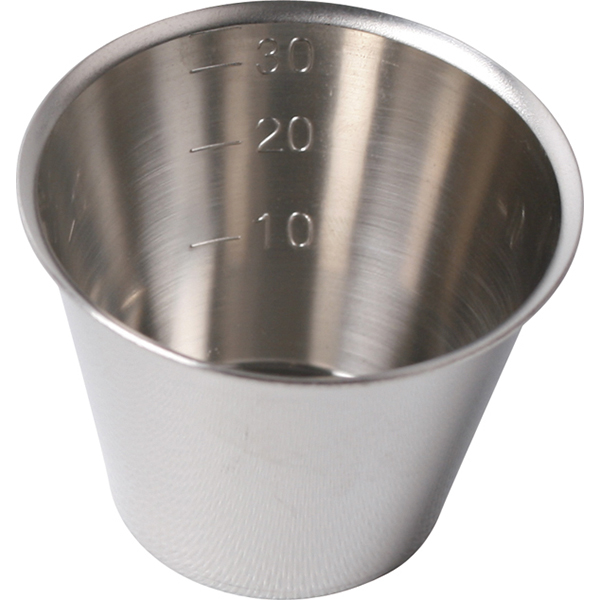 Bæger, rustfri stål,  30 ml, stk.