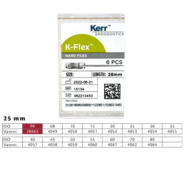 K-Flex file 25 mm nr. 06, 6 stk.