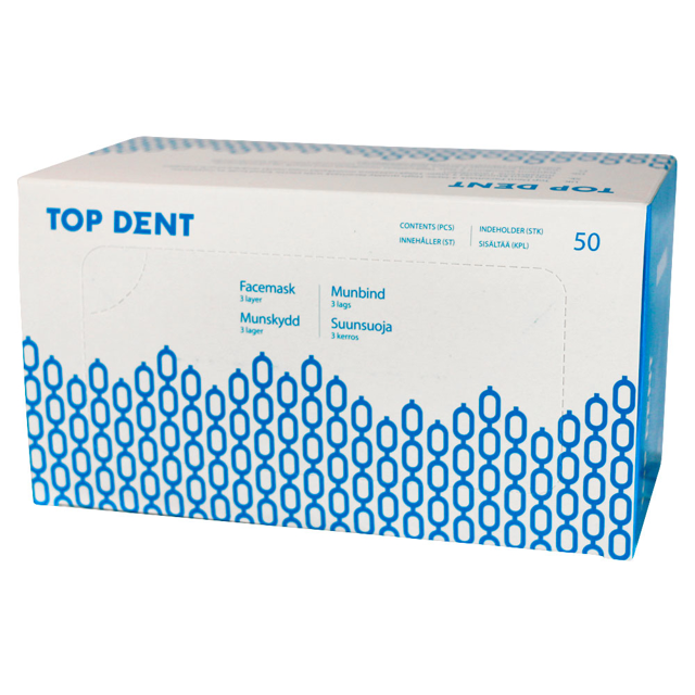 TopDent mundbind type II m/elastik, blå, 50 stk.