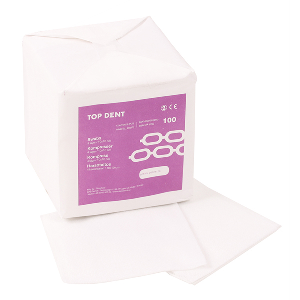 TopDent kompress 10x10 cm, 50 x 100 stk.
