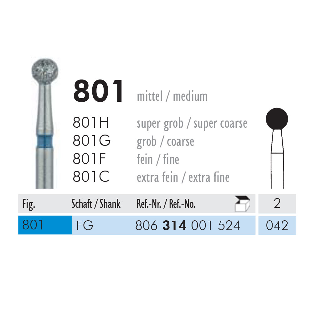 Meisinger diamant rund FG 801/042, blå, 2 stk.