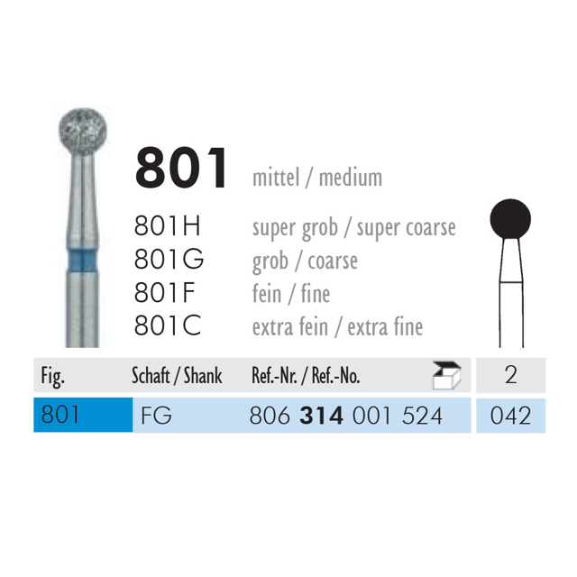 Meisinger diamant rund FG 801/042, blå, 2 stk.