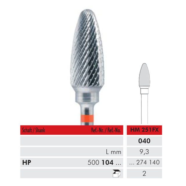 Meisinger fræser HP HM 251FX/040, 2 stk