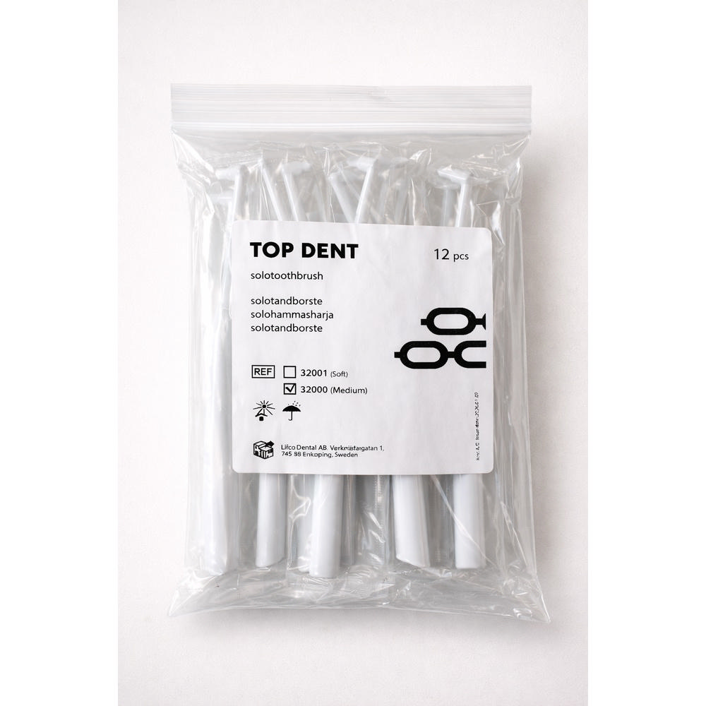 TopDent solotandbørster Medium nr. 1, hvid, 144 stk.