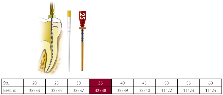 Thermafil obturatorer, 25 mm, nr. 35, 6 stk.