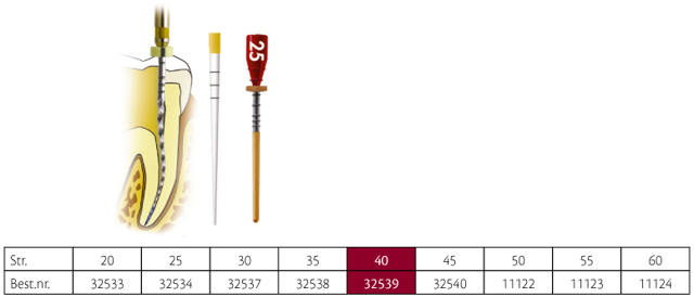 Thermafil obturatorer, 25 mm, nr. 45, 6 stk.