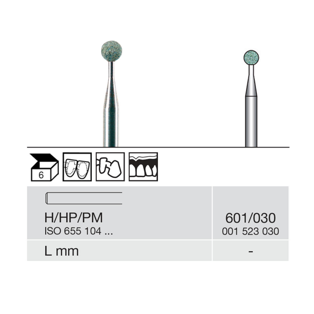 Busch slibesten grønne HP 601/030, 6 stk.