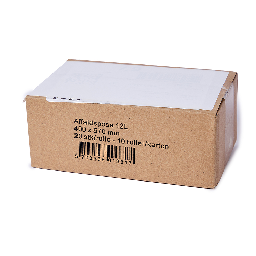 Affaldsposer m. stjernebund, 12 L., hvide, 10 ruller