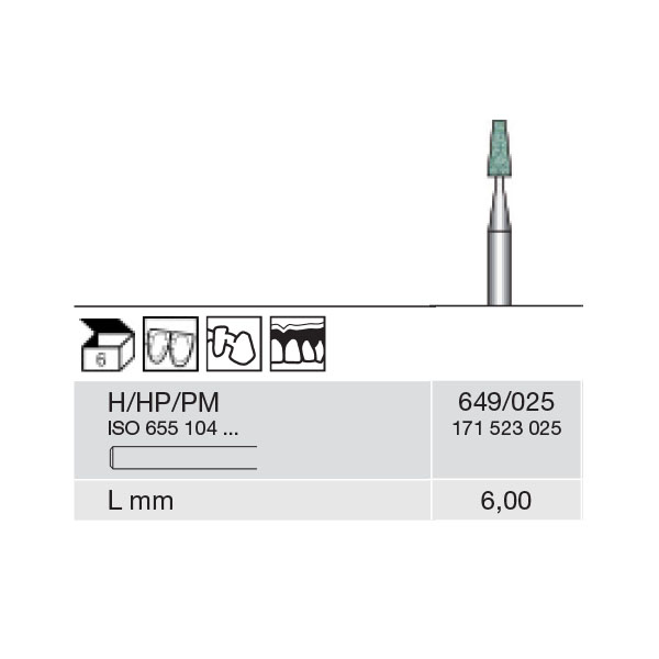 Busch slibesten grønne HP 649/025, 6 stk.