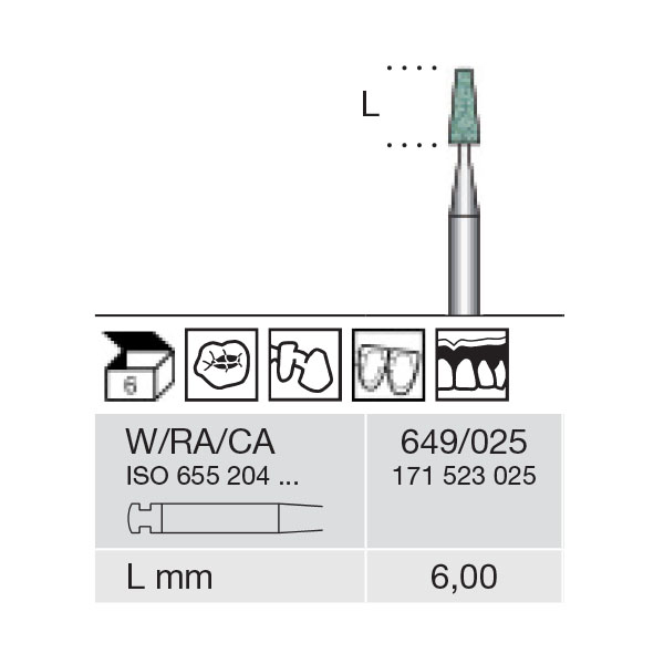 Busch slibesten grønne RA 649/025, 6 stk.