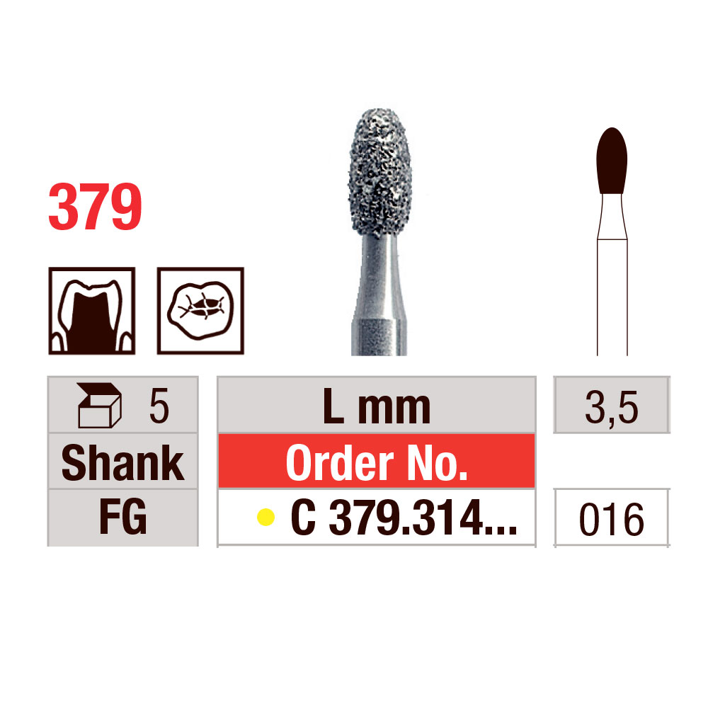 Edenta diamant æg FG 379C/016, gul, 5 stk.