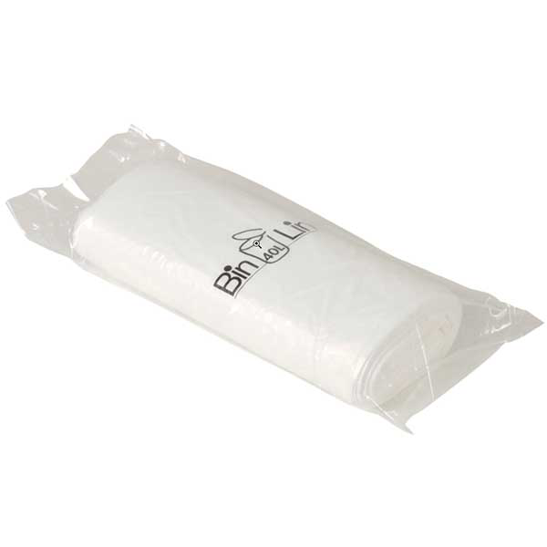 Udgået - Affaldsposer m. stjernebund, 40 L., hvide, 10 ruller