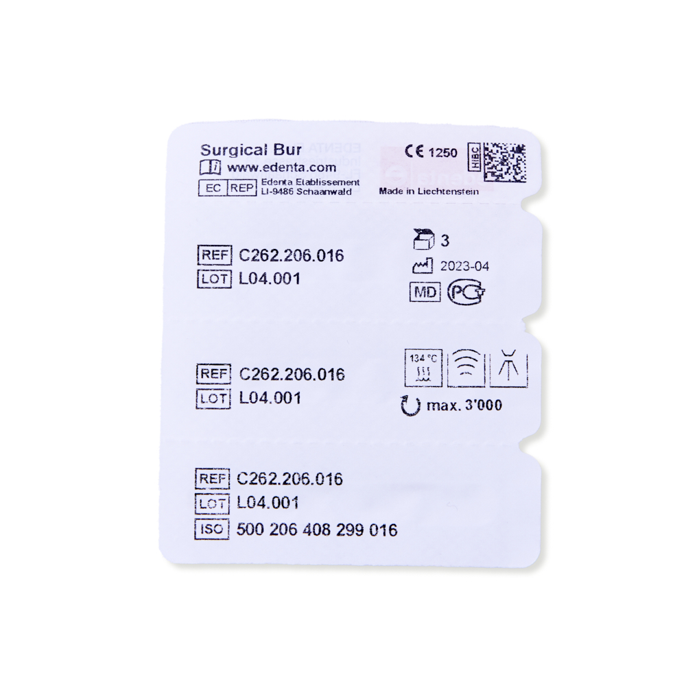 Edenta kirurgisk HM fræser RA XL C262/016, 3 stk