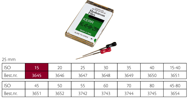 Kerr Hedstrøm file 25 mm nr. 15, 6 stk.