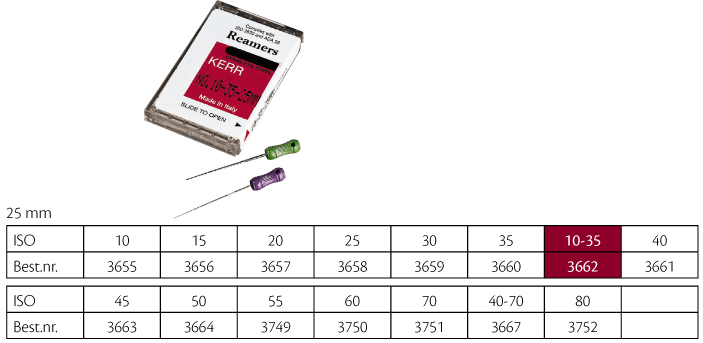 Kerr udvidere 25 mm nr. 15-40,, 6 stk.