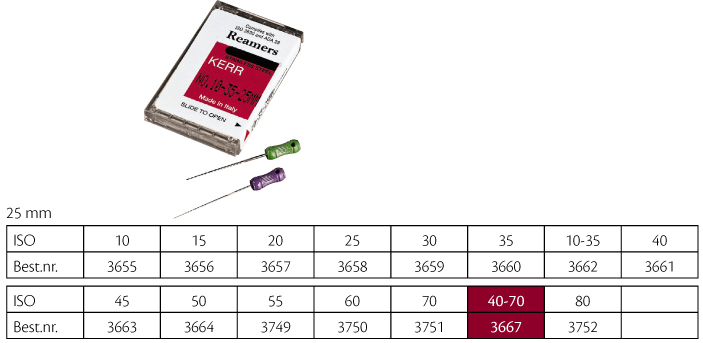 Udgået - Kerr udvidere 25 mm nr. 40-70, 6 stk.