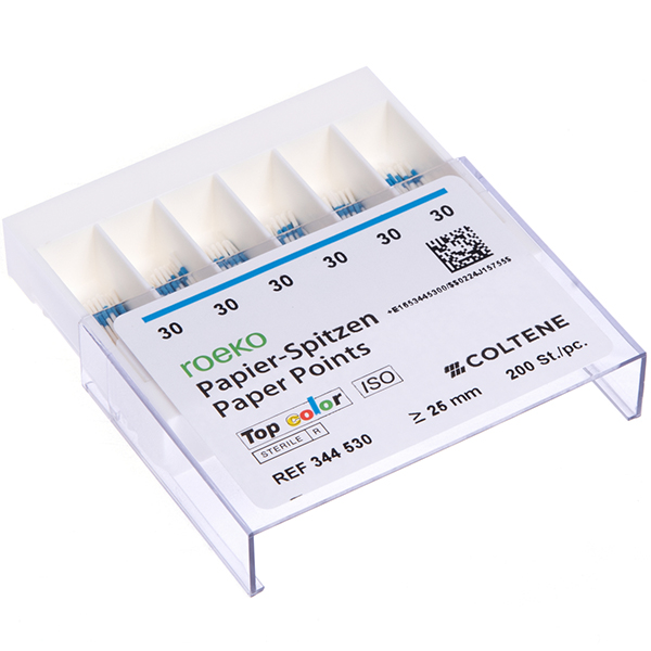 Roeko Top color paperpoints nr. 30, 200 stk.