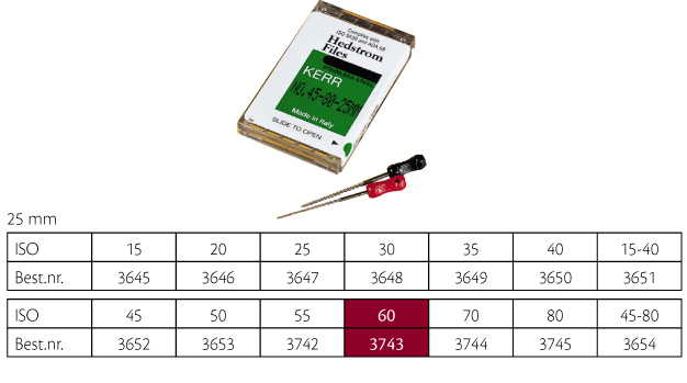 Kerr Hedstrøm file 25 mm nr. 60, 6 stk.
