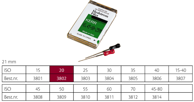 Kerr Hedstrøm file 21 mm nr. 20, 6 stk.
