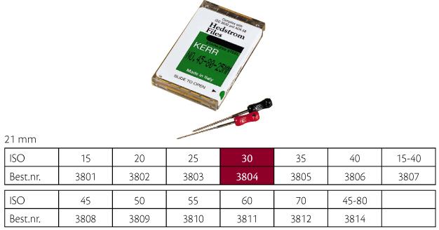 Kerr Hedstrøm file 21 mm nr. 30, 6 stk.