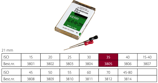Kerr Hedstrøm file 21 mm nr. 35, 6 stk.
