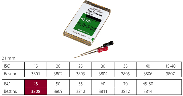 Kerr Hedstrøm file 21 mm nr. 45, 6 stk.