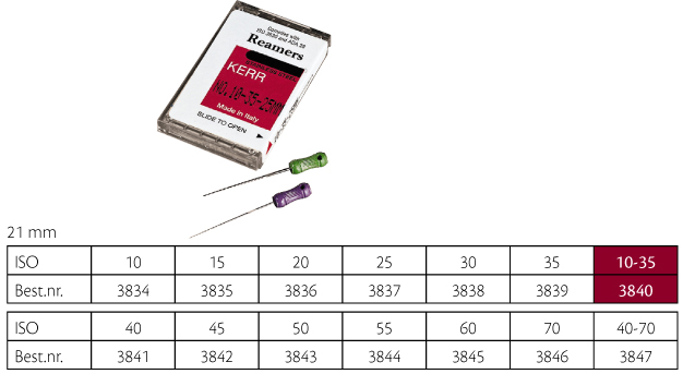Kerr udvidere 21 mm nr. 10-35, 6 stk.