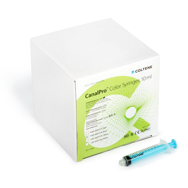 CanalPro Color luer-lock sprøjte, 10 ml, blå, 50 stk.