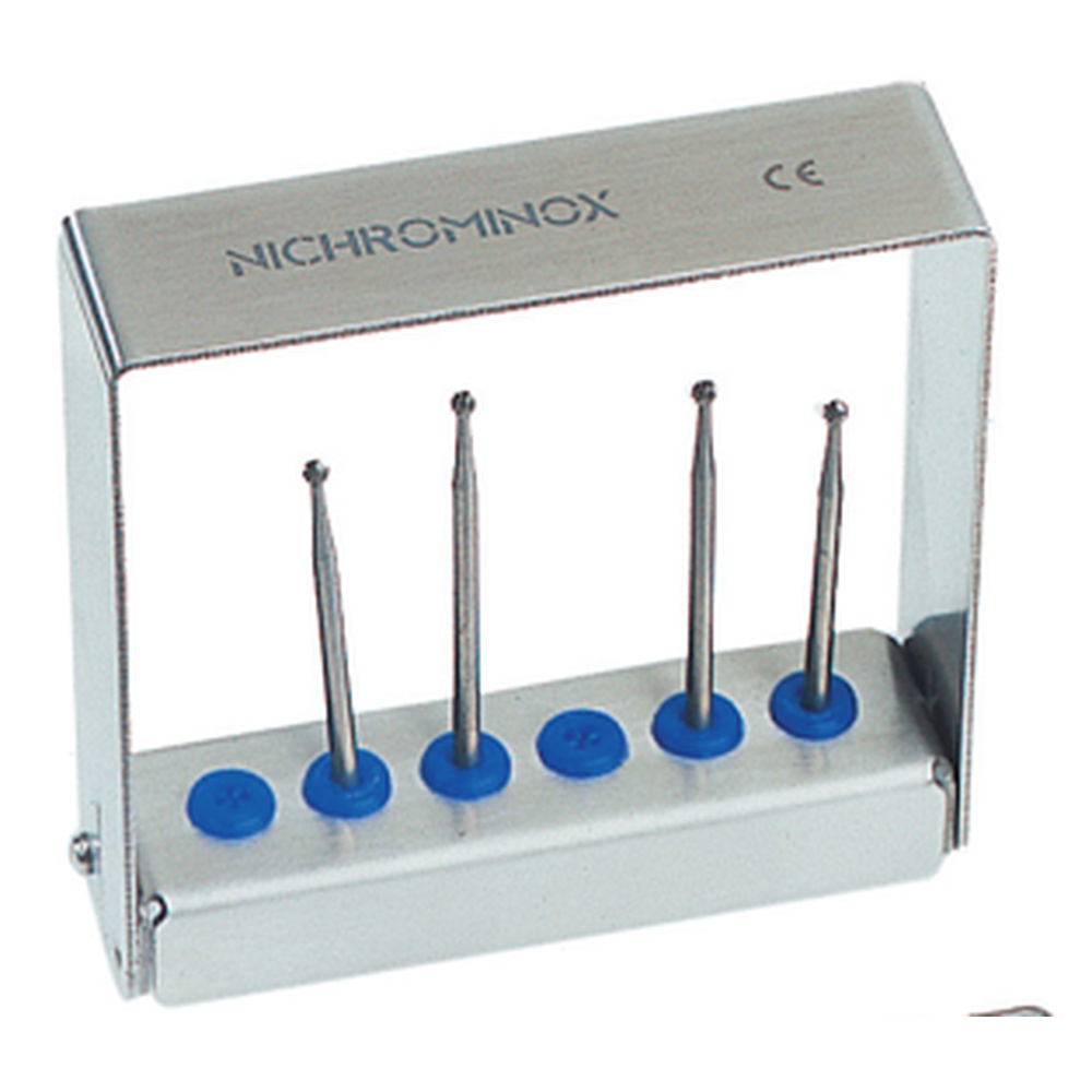 Nichrominox Plug In borholder, blå, til 6 HP bor, højde 7 cm