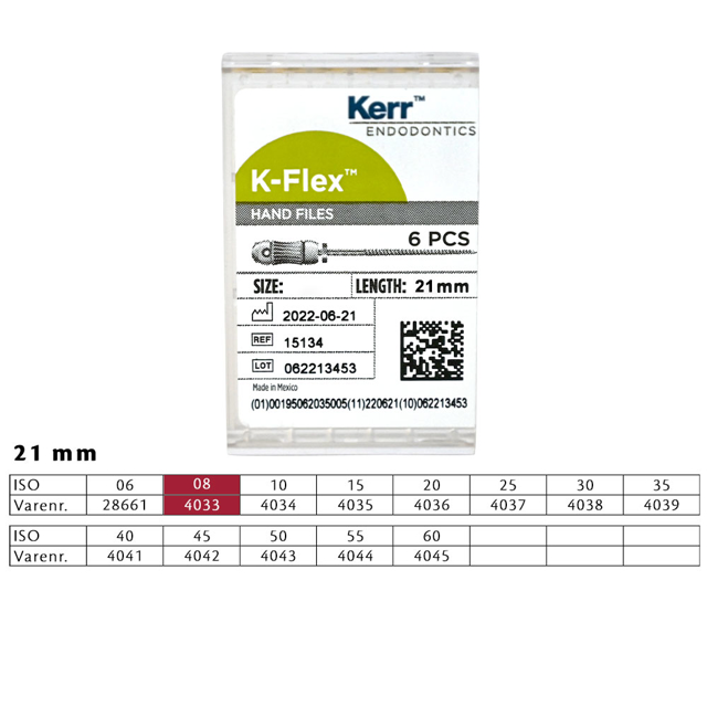 K-Flex file 21 mm nr. 08, 6 stk.