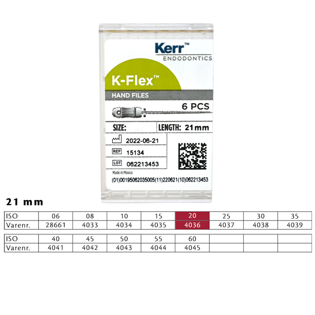 K-Flex file 21 mm nr. 20, 6 stk.