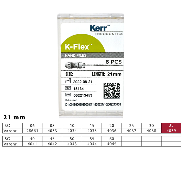 K-Flex file 21 mm nr. 35, 6 stk.