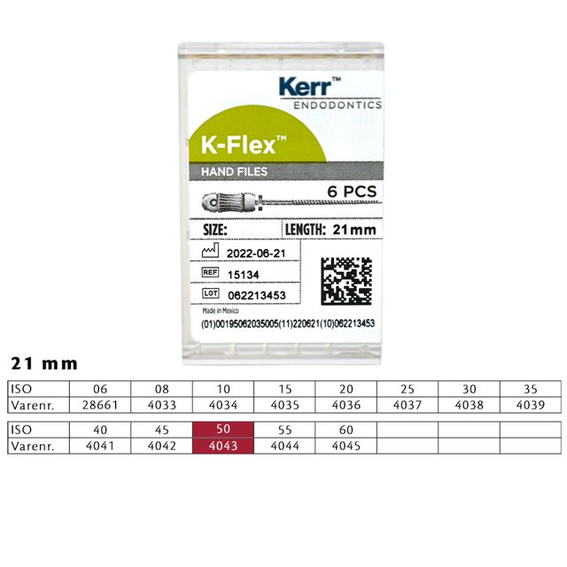 K-Flex file 21 mm nr. 50, 6 stk.